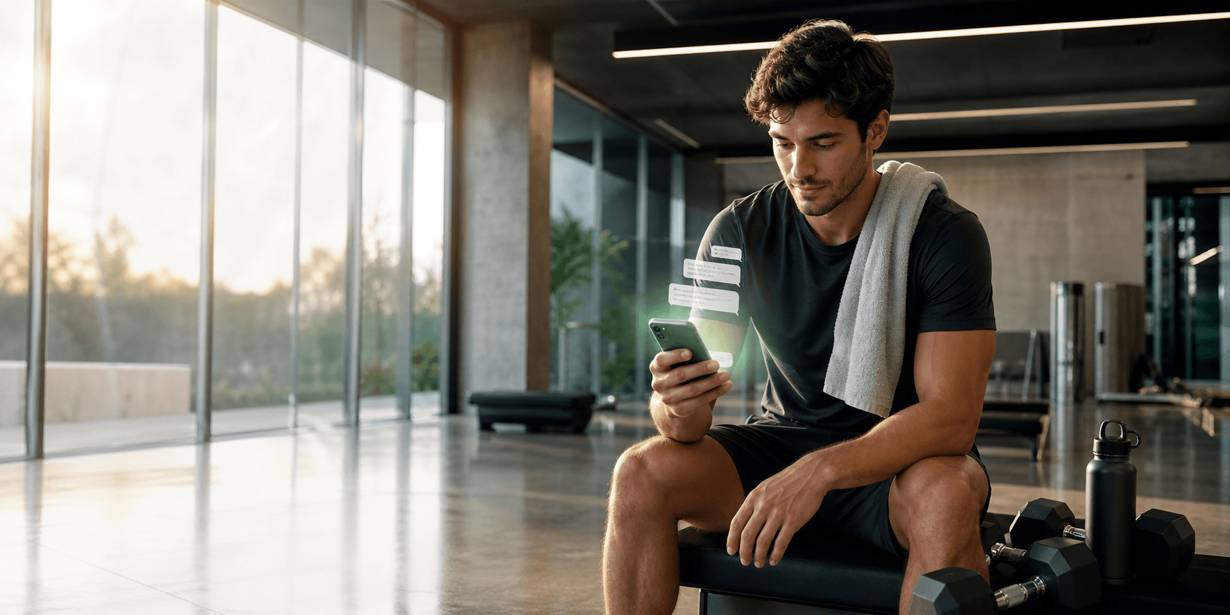 Atleta utilizando Power Club en el gimnasio